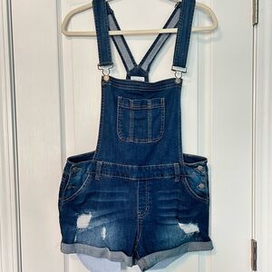 Wax Jean Blue Denim Overall Shorts Women’s Large